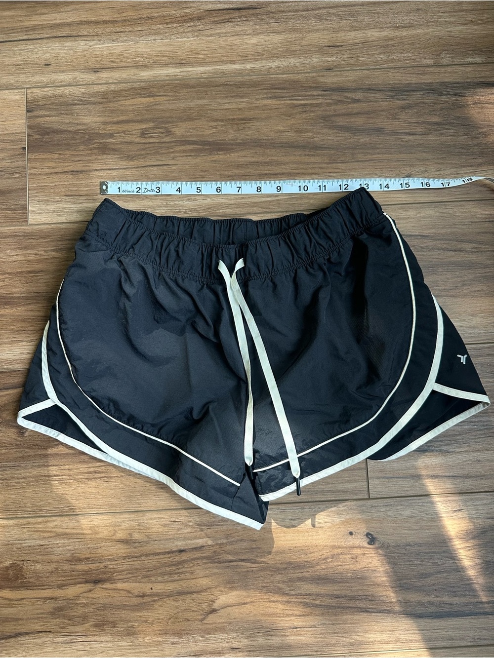 Old Navy Black Athletic Shorts with Cream Trim